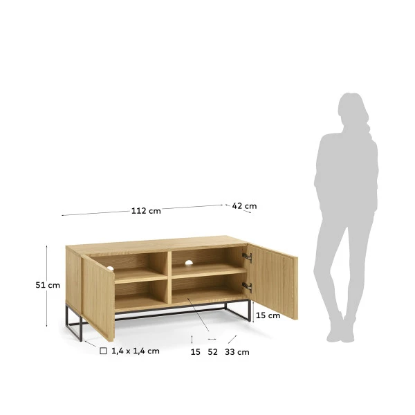 Eiken Tv-meubel - Afbeelding 2