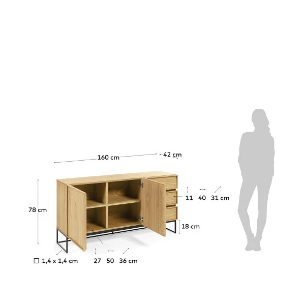 Modern Dressoir Eiken - Afbeelding 2
