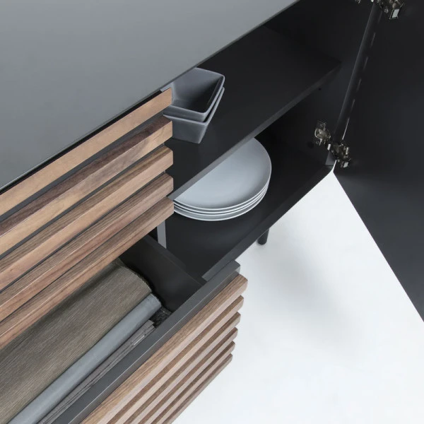 Dressoir Walnoot Mat Grijs - Afbeelding 3