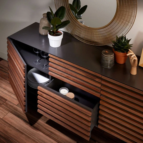 Dressoir Walnoot Mat Grijs - Afbeelding 4