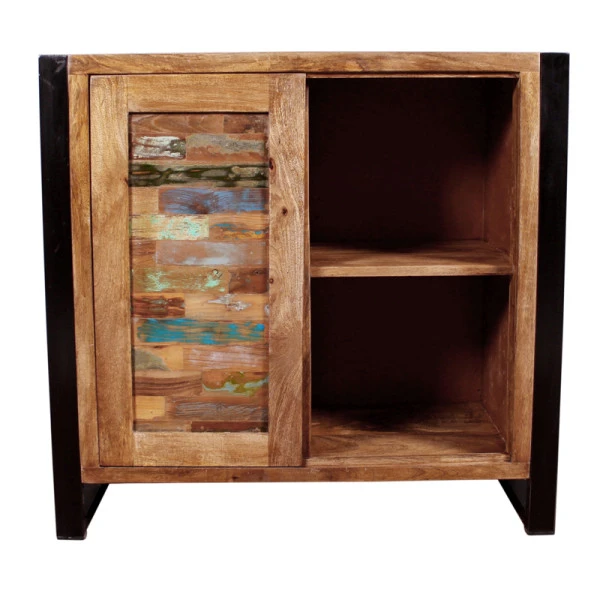 Lage Wandkast Van Gerecycled Hout - Afbeelding 2