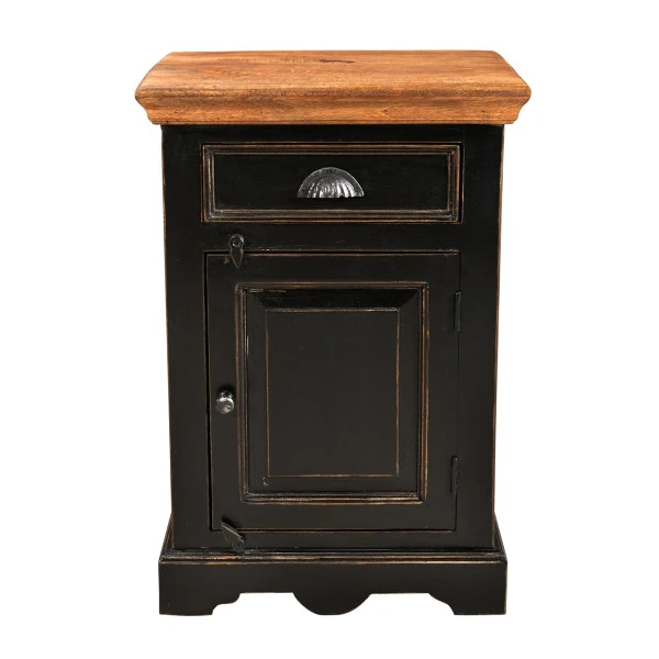 Landelijk Nachtkastje Zwart