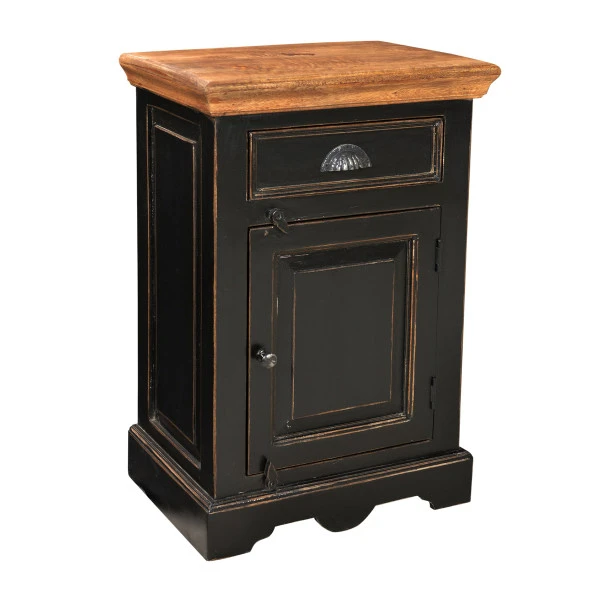 Landelijk Nachtkastje Zwart - Afbeelding 3