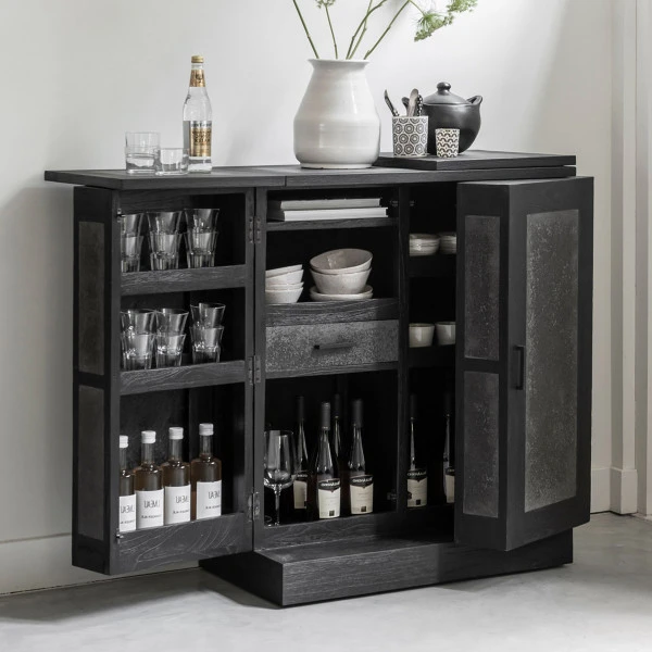 Zwarte Drankkast Bartafel