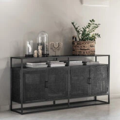 Dressoir Zwart Rotan
