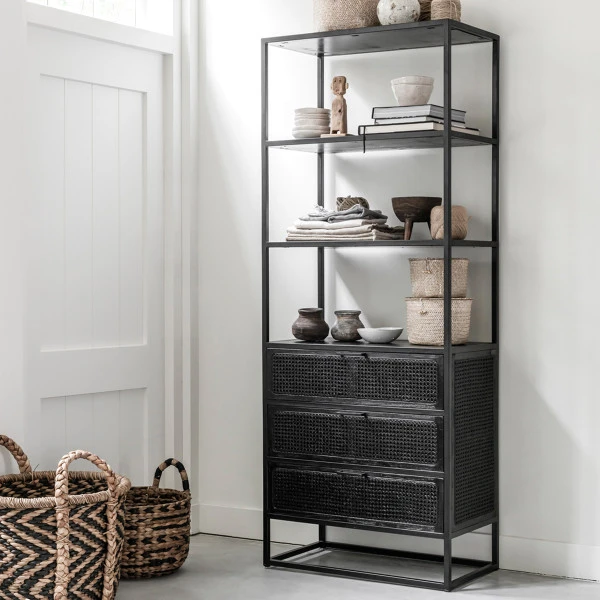 Open Kast Met Lades Rotan - Afbeelding 3