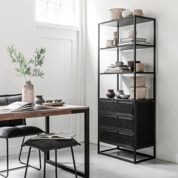 Open Kast Met Lades Rotan - Afbeelding 2