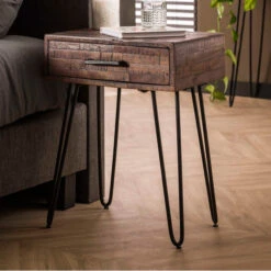 Nachtkastje Ingelegd Hout Greywash