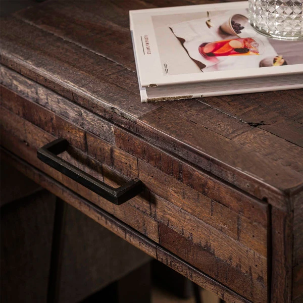 Nachtkastje Ingelegd Hout Greywash - Afbeelding 3