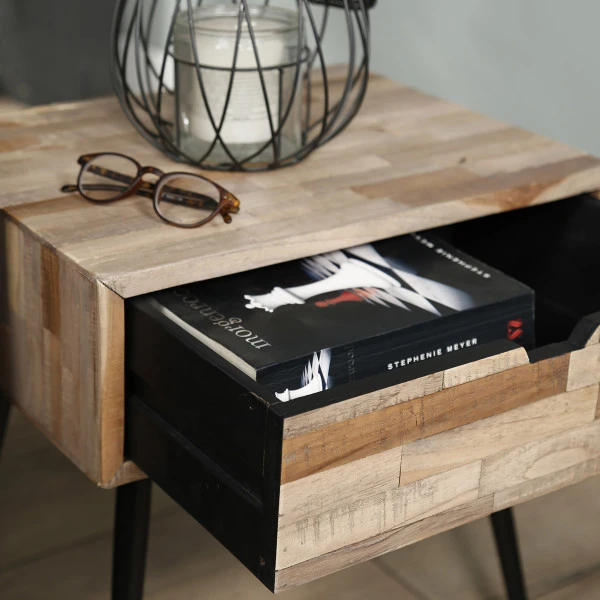 Nachtkastje Teakhout Greywash - Afbeelding 5