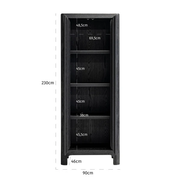 Hoge Zwarte Wandkast - Afbeelding 5