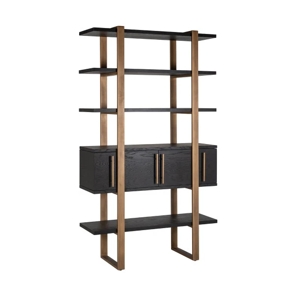 Wandkast Hout En Goud - Afbeelding 2