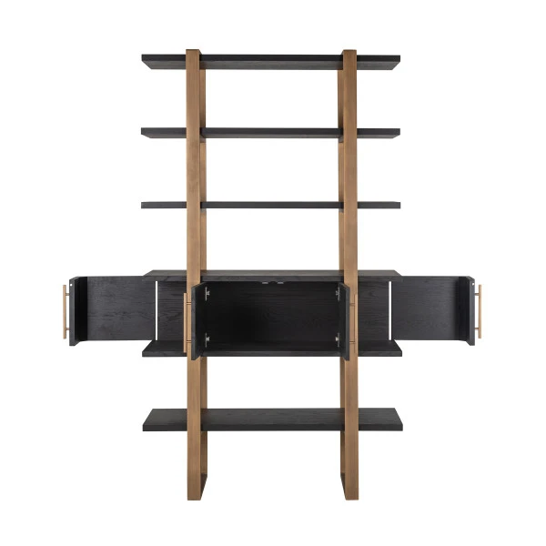 Wandkast Hout En Goud - Afbeelding 4