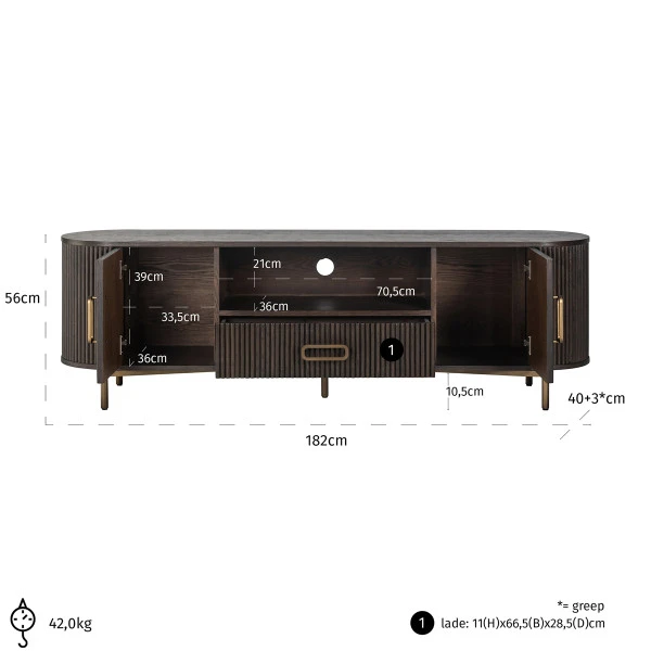 Ovaal Tv-meubel - Afbeelding 5