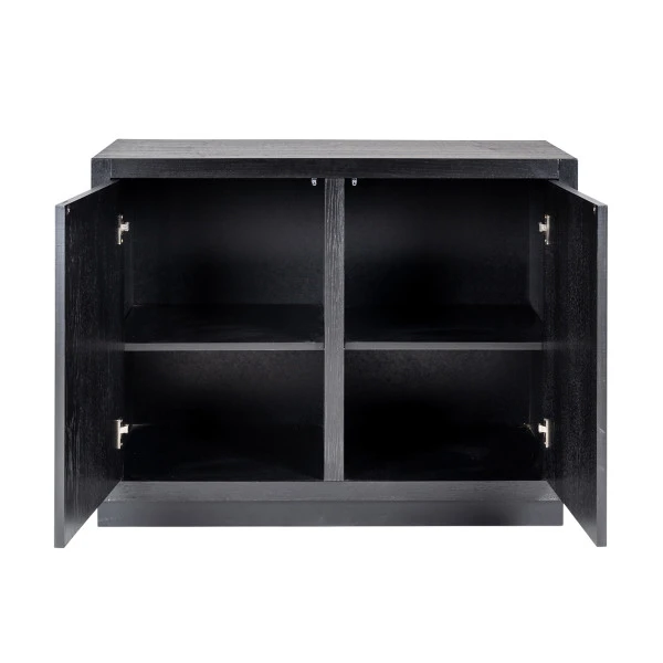 Zwart Dressoir 2-deurs Eiken - Afbeelding 2