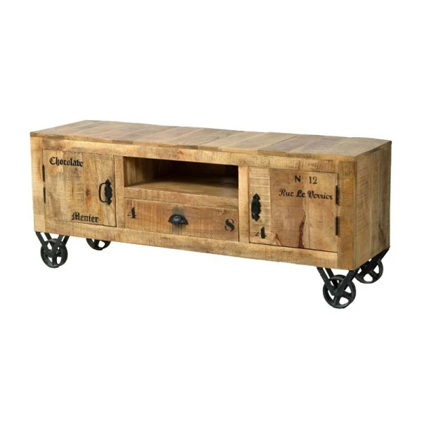 Rustiek Tv-meubel Mangohout 140 Cm - Afbeelding 3