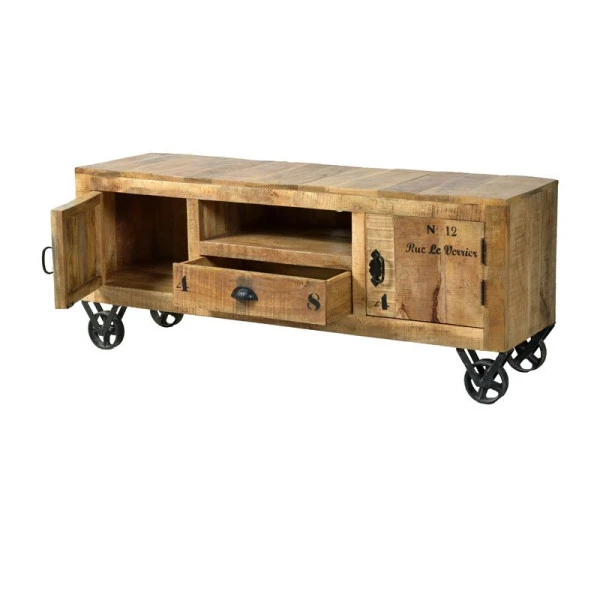 Rustiek Tv-meubel Mangohout 140 Cm - Afbeelding 4