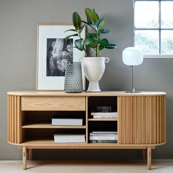 Scandinavisch Dressoir Eikenfineer - Afbeelding 2