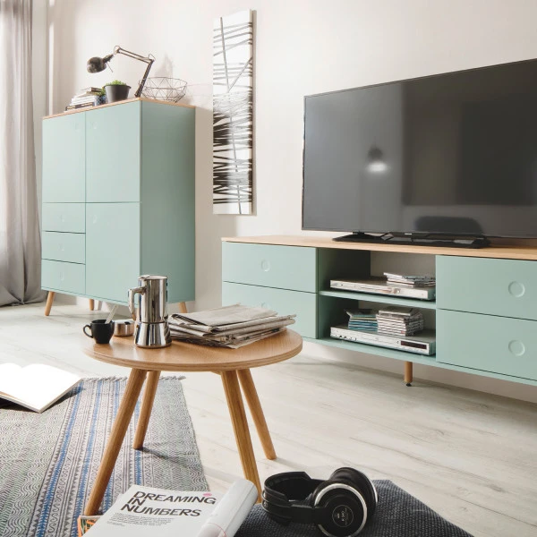 Mat Tv-meubel Met Eiken Blad - Afbeelding 5