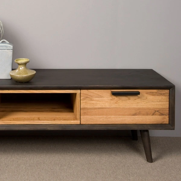 Retro Tv-meubel Zwart Eiken 152 Cm - Afbeelding 2