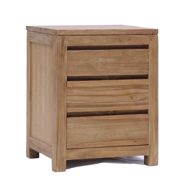 Nachtkastje Teakhout 3 Lades - Afbeelding 2