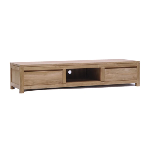 Laag Tv-meubel Teak - 2 Lades - 180cm - Afbeelding 2