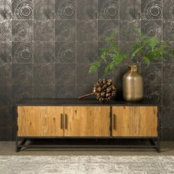 Tv-meubel Staal En Teak 160 Cm