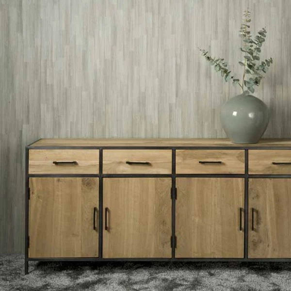 Dressoir Gerookt Eiken 200 Cm - Afbeelding 2