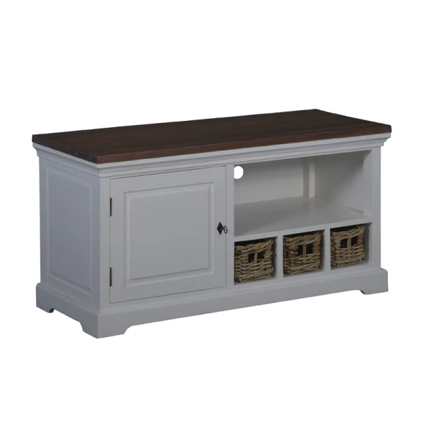 Tv-meubel Met Manden Landelijk120 Cm - Afbeelding 2