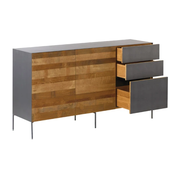 Dressoir Metaal En Teak - Afbeelding 4