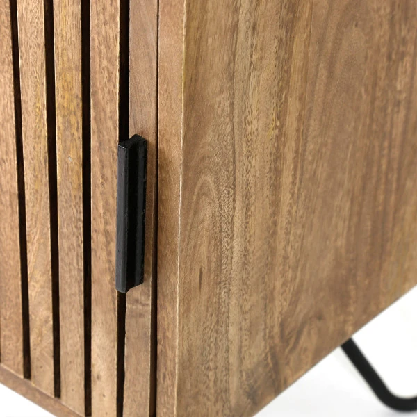 Tv-meubel Mangohout Met Ribbel Deuren - Afbeelding 8