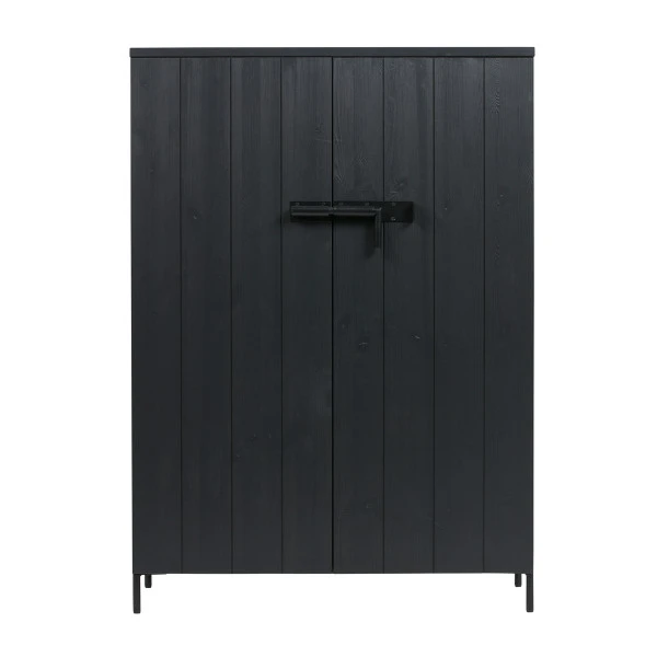 WOOOD Zwarte Kast Grenen Diep Zwart
