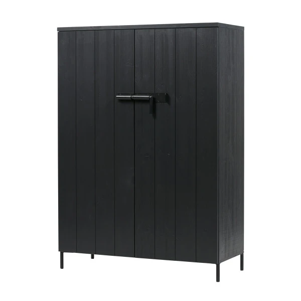 WOOOD Zwarte Kast Grenen Diep Zwart - Afbeelding 5