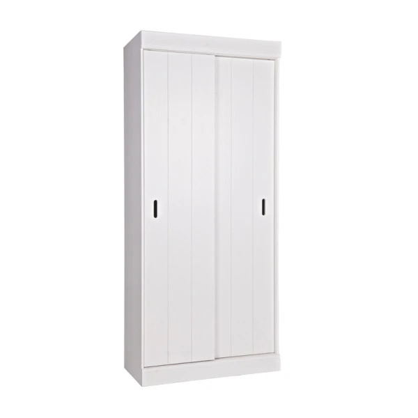 WOOOD Witte Kast Met Schuifdeuren - Afbeelding 3