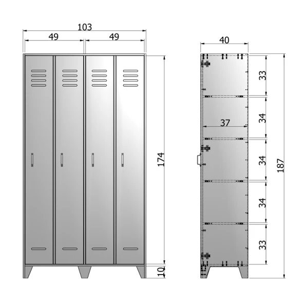 WOOOD Hoge Lockerkast Van Grenen - Afbeelding 10
