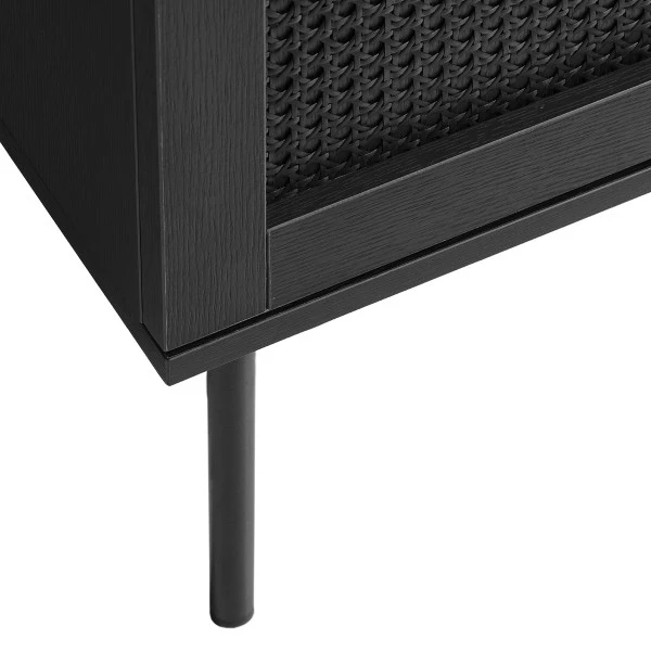 Zwarte Dressoir Met Rotan - Afbeelding 6