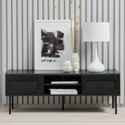 Zwarte Rotan Tv-meubel