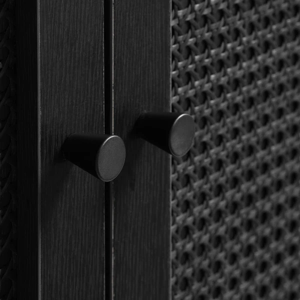 Zwarte Wandkast Met Rotan - Afbeelding 8